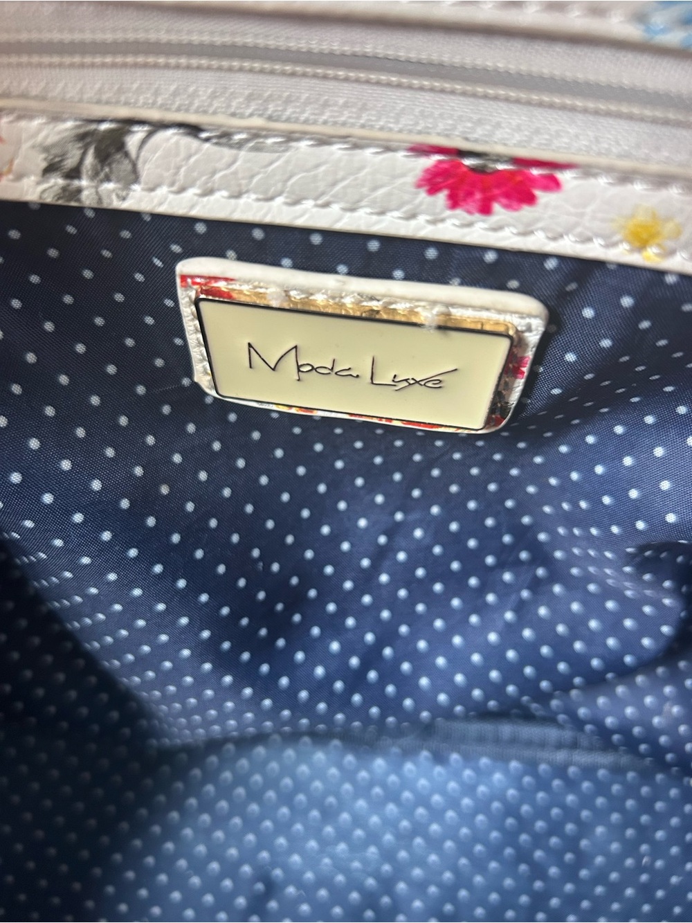 Moda Luxe Faux Leather Floral Print Bavkpack good clean condition - Picture 9 of 10